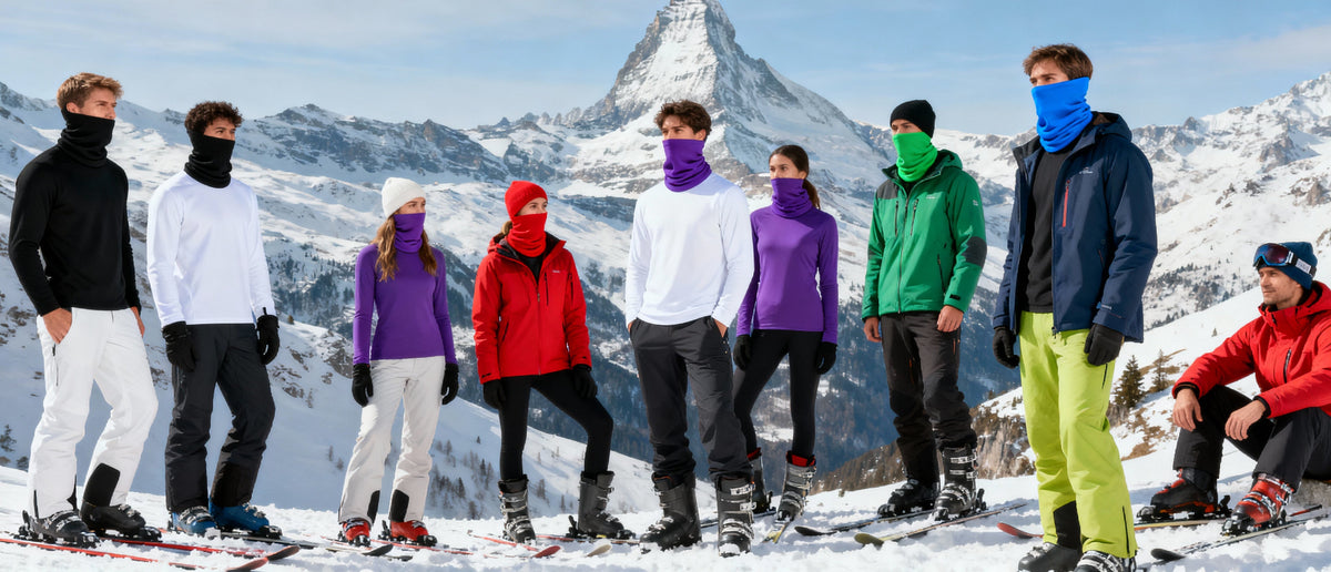 différents cache cou dans un fond bien colorés