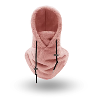 Cagoule Fourrure Rose Rose Clair