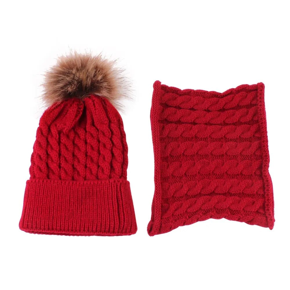 Bonnet Cache Cou Bébé Rouge